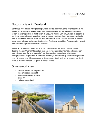 Resort Waterrijk Oesterdam - Natuurhuisje Zeeland