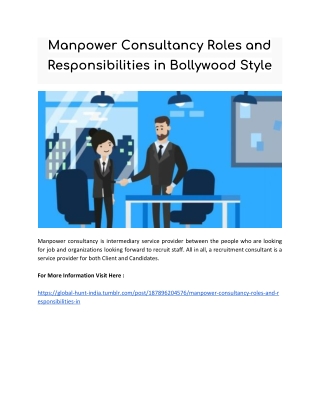 Manpower Consultancy Roles and Responsibilities in Bollywood Style