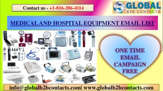 MEDICAL AND HOSPITAL EQUIPMENT EMAIL LIST