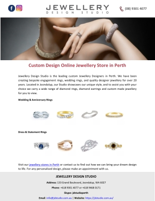 Custom Design Online Jewellery Store in Perth