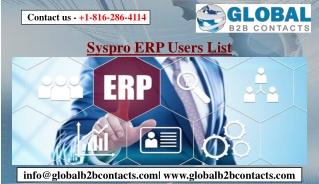Syspro ERP Users List