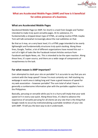 Learn about amp and how important it is for our website and online presence | Innothoughts