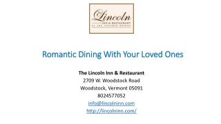 Romantic Dining With Your Loved Ones