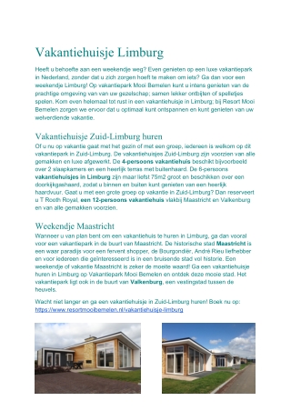 Vakantiehuisje Limburg
