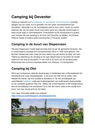 Camping Deventer - Succes Holidayparcs