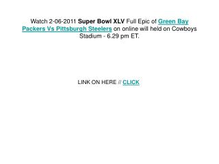 The Pittsburgh Steelers vs. Green Bay Packers will surely be