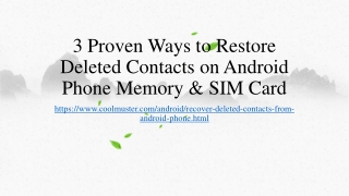 3 Proven Ways to Restore Deleted Contacts on Android Phone Memory & SIM Card