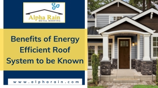 Benefits Of Metal Roofing System | Alpha Rain