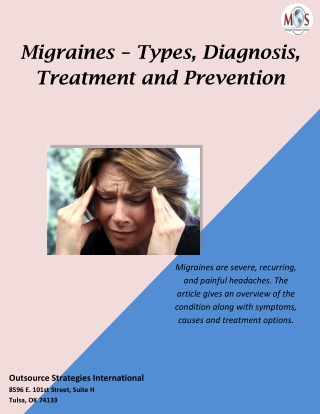 Migraines – Types, Diagnosis, Treatment and Prevention