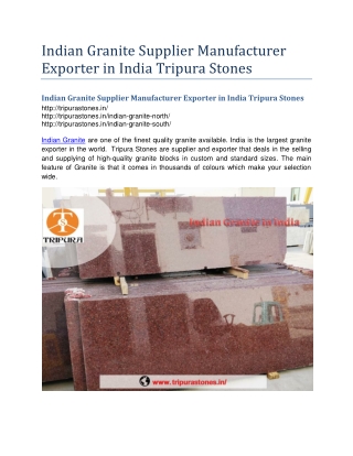 Indian Granite Supplier Manufacturer Exporter in India Tripura Stones