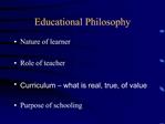 Educational Philosophy