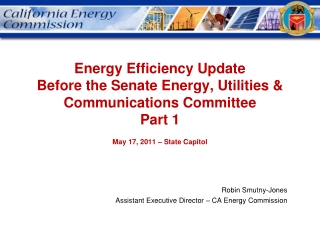 Robin Smutny-Jones Assistant Executive Director – CA Energy Commission