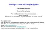 Ecologia - mod 2 Ecologia agraria