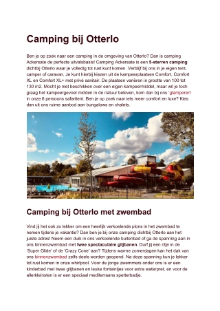Camping bij Otterlo