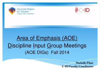 Area of Emphasis (AOE) D iscipline I nput G roup Meetings (AOE DIGs) Fall 2014