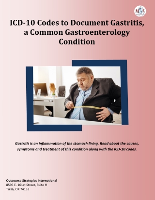 ICD-10 Codes to Document Gastritis, a Common Gastroenterology Condition