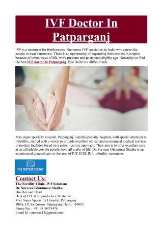 IVF Doctor In Patparganj