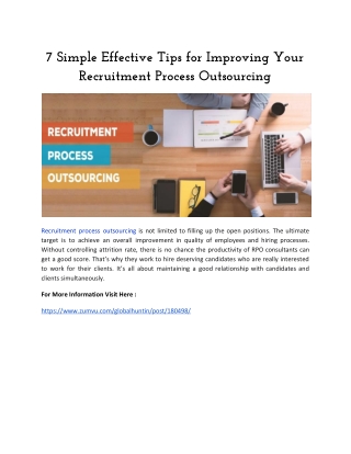 7 Simple Effective Tips for Improving Your Recruitment Process Outsourcing