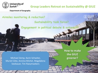Group Leaders Retreat on Sustainability @ GIUZ