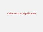 Other tests of significance