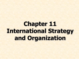 Chapter 11 International Strategy and Organization