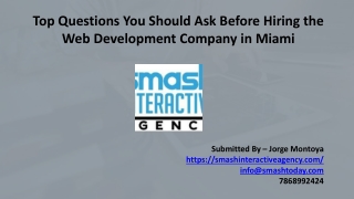 Top Questions You Should Ask Before Hiring the Web Development Company