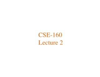 CSE-160 Lecture 2