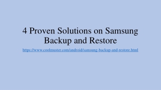 4 Proven Solutions on Samsung Backup and Restore