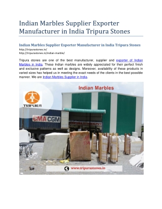 Indian Marbles Supplier Exporter Manufacturer in India Tripura Stones