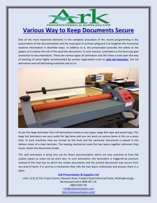 Various Way to Keep Documents Secure