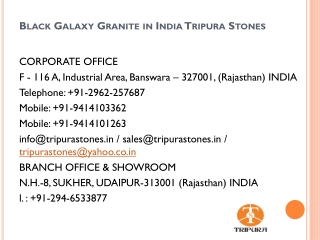 Black Galaxy Granite in India Tripura Stones