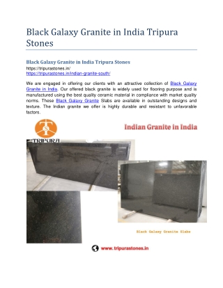 Black Galaxy Granite in India Tripura Stones