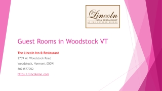 Guest Rooms in Woodstock VT