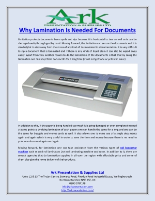 Why Lamination Is Needed For Documents