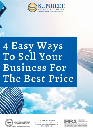 4 Easy Ways To Sell Your Business For The Best Price