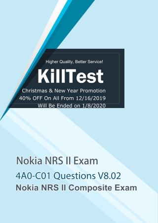 Free 4A0-C01 Practice Exam Nokia NRS II V8.02 Killtest Questions 2020