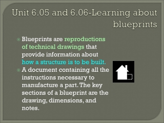 Unit 6.05 and 6.06-Learning about blueprints