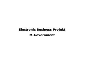 Electronic Business Projekt M-Government