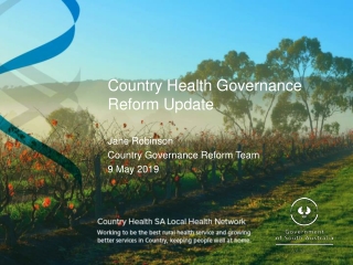 Country Health Governance Reform Update