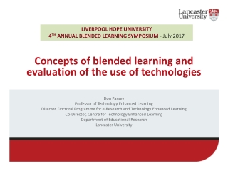 Concepts of blended learning and evaluation of the use of technologies