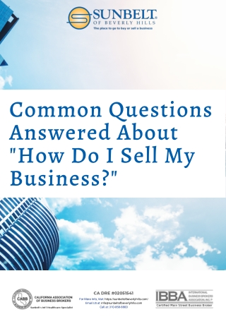 Common Questions Answered About How Do I Sell My Business