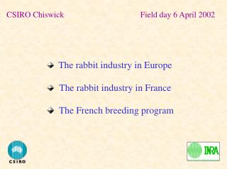 The rabbit industry in Europe