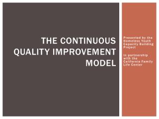 The continuous Quality Improvement model