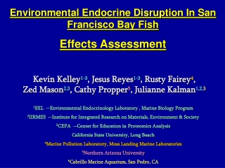 Environmental Endocrine Disruption In San Francisco Bay Fish  Effects Assessment