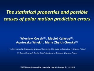 The statistical properties and possible causes of polar motion prediction errors