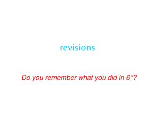 revisions