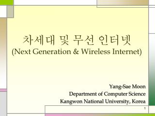 차세대 및 무선 인터넷 (Next Generation &amp; Wireless Internet)