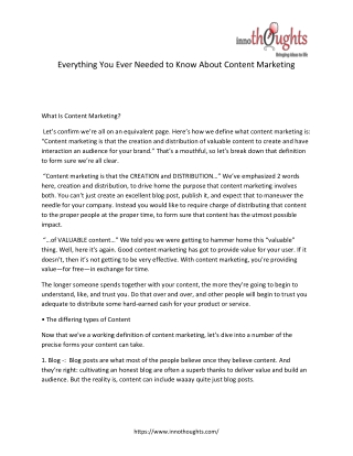 Everything You Ever Needed to Know About Content Marketing
