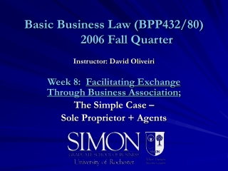 Basic Business Law (BPP432/80)  2006 Fall Quarter