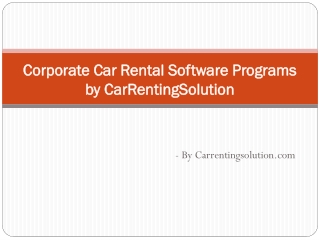 Car Rental System | Rental Car Programs